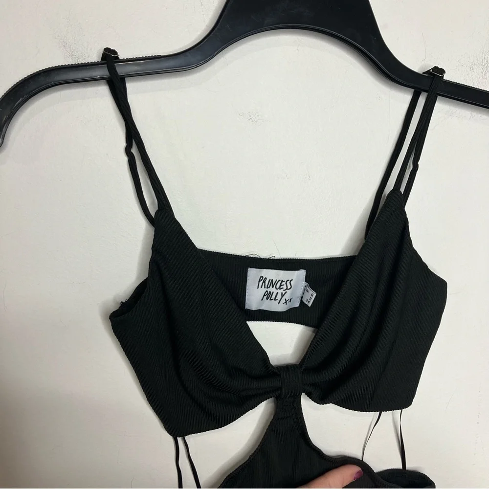 Princess Polly black‎ ribbed bodysuit size 2